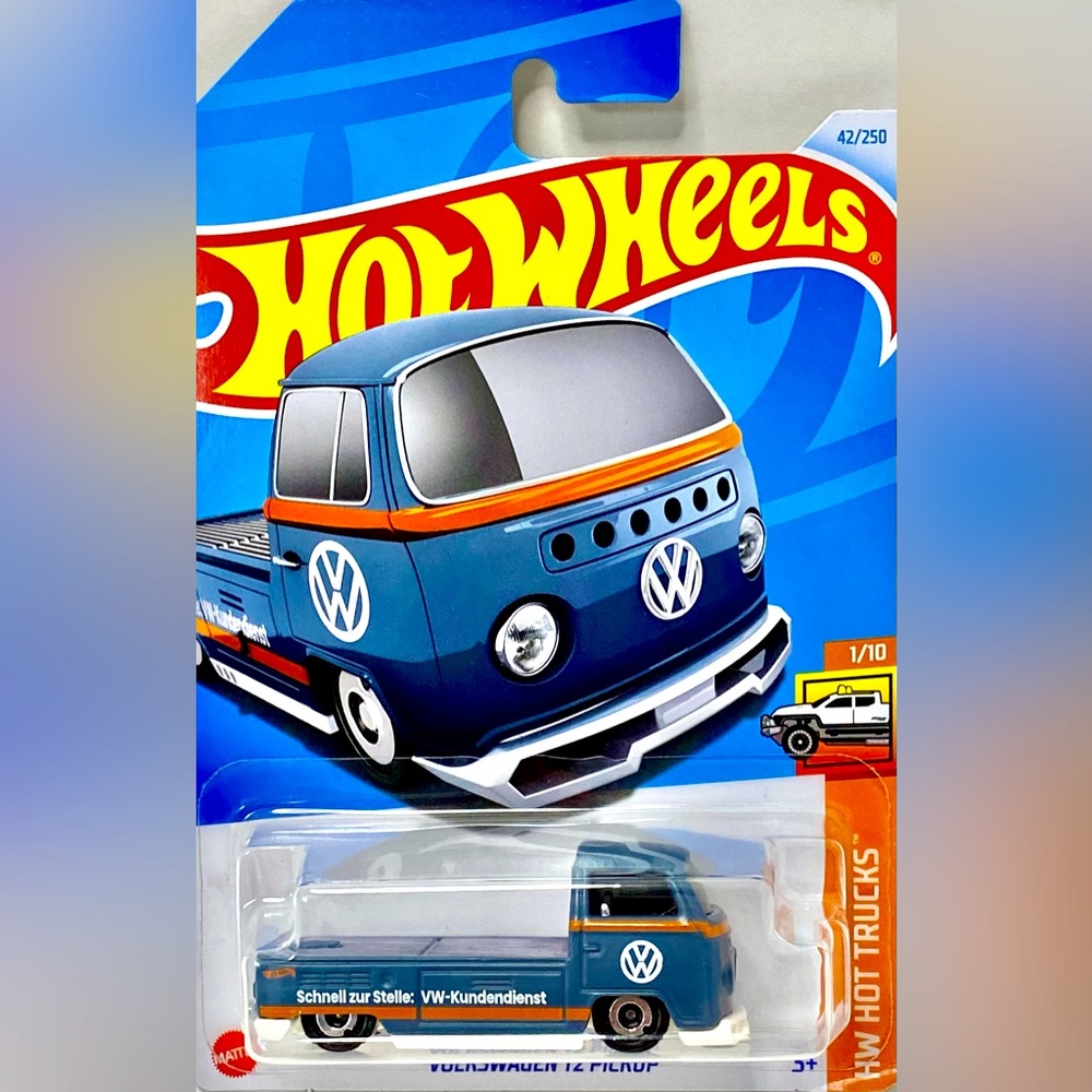 ✅ 🚗 4/$20 🚗 MATTEL HOT WHEELS 1/10 HW HOT TRUCKS VOLKSWAGEN T2 PICKUP #42/250